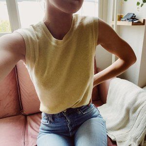 Vintage Valentino yellow cashmere sweater tank